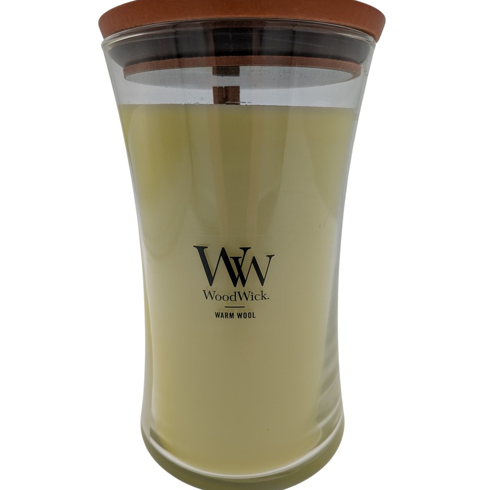 WoodWick Warm Wool Large Jar Candle 21.5 oz wick Technology Crackles as it Burns